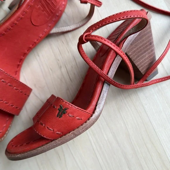 FRYE Estelle Ankle Tie Fiesta Leather Sz 6 - Picture 6 of 11